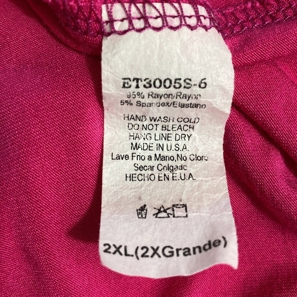 Watermelon Womens Plus Size 2XL Pink Off Shoulder Bell Sleeve Tunic Top - Picture 5 of 5